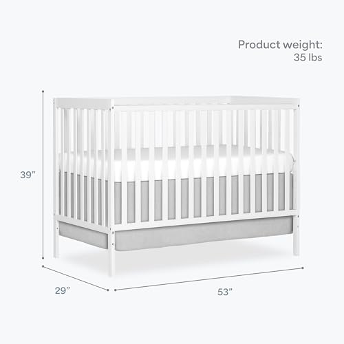 White 5-in-1 Convertible Baby Crib - Greenguard Gold & Non-Toxic Finish