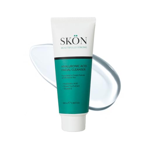 Sk?n Hyaluronic Acid Facial Cleanser ? Gentle Hydrating Face Wash with Vitamin E & Green Tea ? Deep Cleansing & Collagen Boosting Face Cleanser For Radiant, Soft Skin ? Suitable All Skin Types ? 100ml