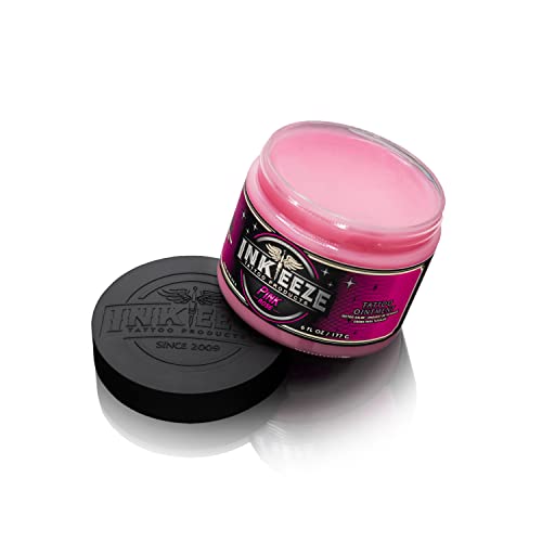 INK-EEZE Pink Tattoo Ointment 6oz for Artists & Aftercare - Vegan, Cruelty-Free, Made in USA, Bubble Gum Scent, 1 Pack