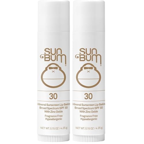 Sun Bum SPF 30 Mineral Sunscreen Lip Balm | Hawaii Act Compliant | Octinoxate Free | Oxybenzone Free | .15 oz