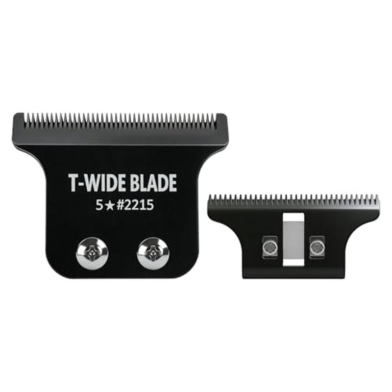 2215 Replacement T Wide Blades Replacement for Wahl 5 Star Detailer Li Trimmer 8081/8171- Adjustable Zero-Gap Stainless Steel Blade,Black 1 Pack
