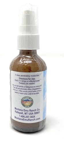 2 oz Pure Montana Emu Oil - Moisturizing Skin & Hair Oil, Certified Grade A