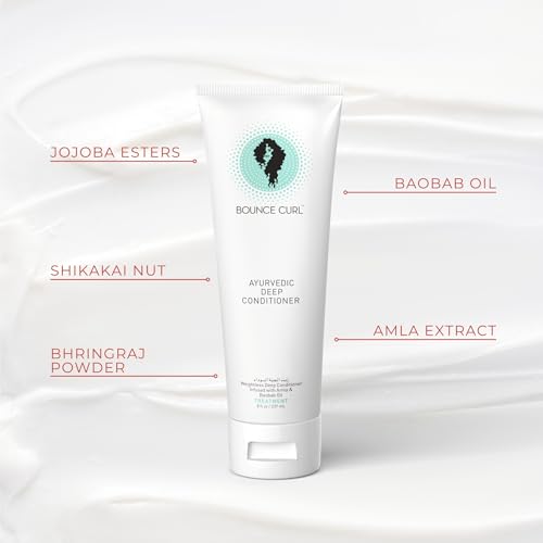 Vegan Ayurvedic Deep Conditioner for Curly Wavy Coily Hair 8 Oz