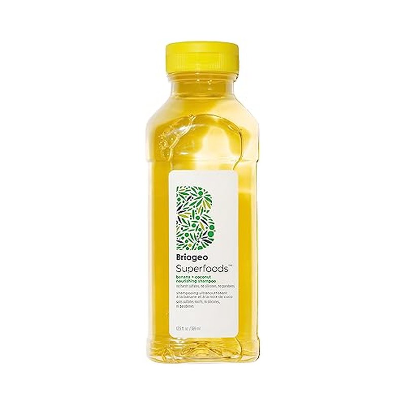 Briogeo Superfoods Banana + Coconut Nourishing Shampoo, Replenish Dull, Dry Hair and Supports Healthy Hair and Scalp, Moisturizing for All Hair Textures, Vegan, Cruelty-Free, 12.5 fl oz