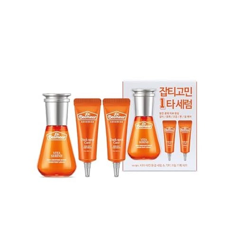 Dr. Belmeur Vitamin Serine (Serum Set, 2.5fl oz, 3 Pieces) - Lightweight Ampoule for Healthy, Clear Complexion. Korean Skincare by LG Beauty. Vitamin C & B3, Provitamin B5