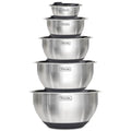 Viking Black 10-Piece Stainless Steel Mixing Bowls Set with Lids & Non-Slip Base