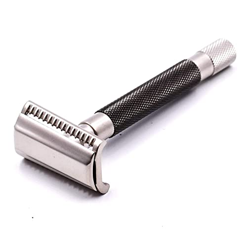 Parker Semi-Slant Double Edge Safety Razor - Graphite Finish with 5 Blades