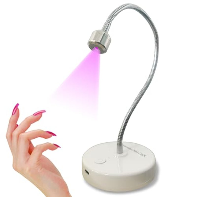 3W UV/LED Nail Lamp, Flash Cure Light for Gel-X & Semi-Cured Gel Strips, Portable Rechargeable Gooseneck Design, Cordless Nail Dryer for Home Salon Use