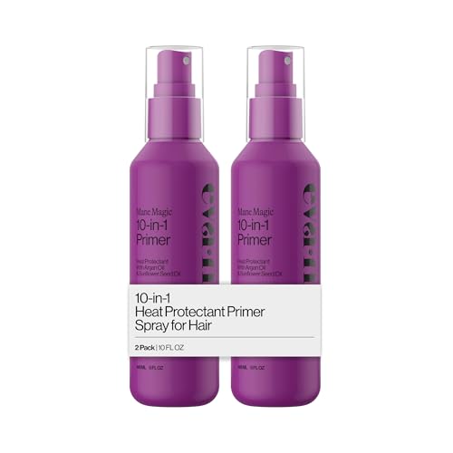 Mane Magic 10-in-1 Heat Protectant Spray Set for Medium & Thick Hair - 2 Pack, Vanilla Scent