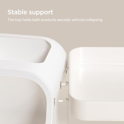White 3-Tier Bathroom Organizer with Brush Holder for Vanity & Counter - HBlife