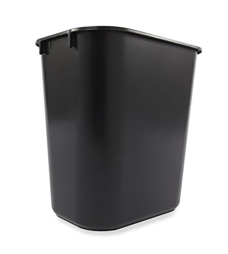 3.25-Gallon Black Wastebasket Pack of 12 - Heavy-Duty Plastic Trash Bins