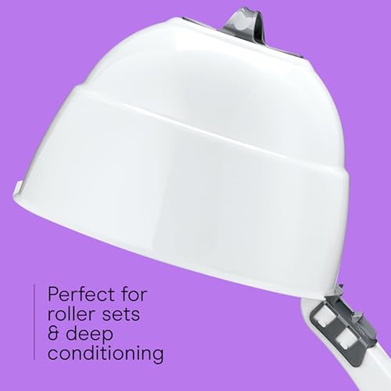 Conair Pro Style Bonnet Hair Dryer, 2 Heat Settings, Adjustable Height, Extra-Large Hood Size, 1875W Pro Style Bonnet Ionic Hair Dryer for Women, White