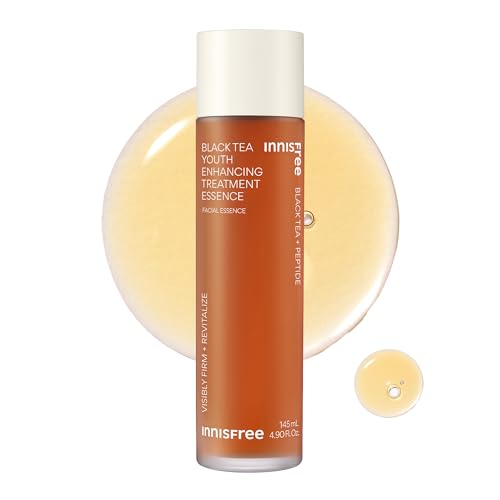 innisfree Black Tea Youth Essence, Korean Anti-Aging Treatment with Niacinamide for Radiance, Firm Skin, Hydration, and Barrier Support
