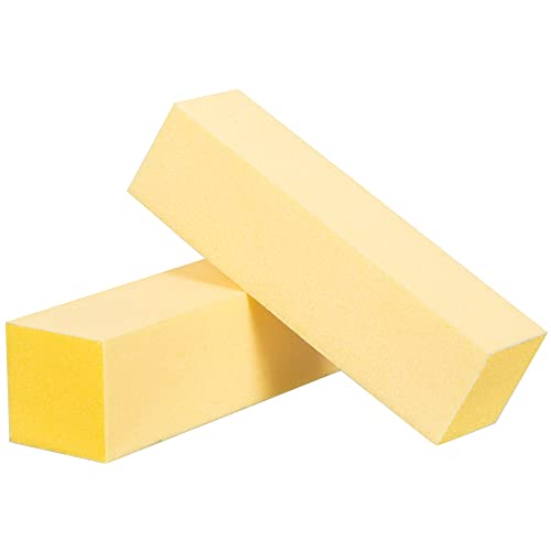 ForPro Professional Collection Yellow Pedicure Block, 220/220 Grit, Three-Sided Pedicure Nail Buffer, 3.75¡±L x 1¡±W x 1¡±H, Yellow, 15-Count (Pack of 4)