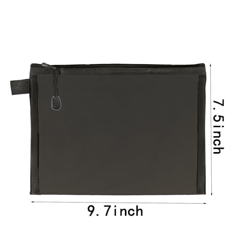 OZY 20Pieces Nylon Mesh Cosmetic Bags Zippered,Portable Organizing Pouches for Travel,Toiletries Bag for Women and Men (A5 Black)