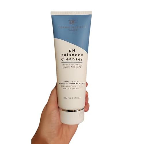 Dermatologist's Choice pH Balanced Cleanser with AHA Glycolic Acid For Face and Body, Fragrance-Free Gentle Face Wash, Body Wash, and Makeup Remover