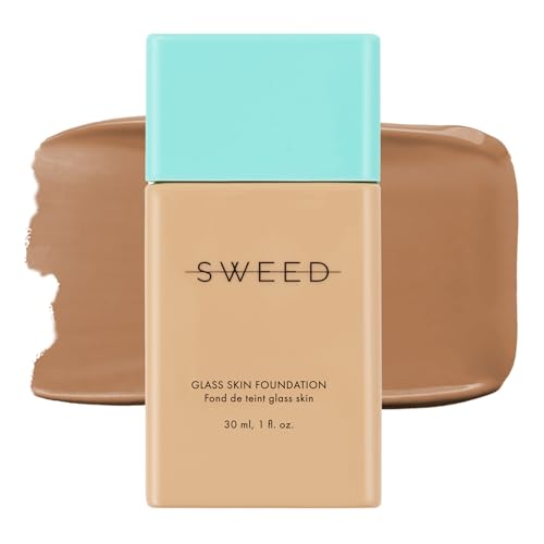 SWEED - Glass Skin Foundation | Long-Lasting Fluid Formula | Hydrate, Moisturize, Lift, Plump, Protect | Vegan, Cruelty-Free, Clean Beauty (12 DEEP N/W)