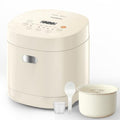 Mini Rice Cooker 3 Cup Uncooked with Ceramic Coated Pot - Ivory