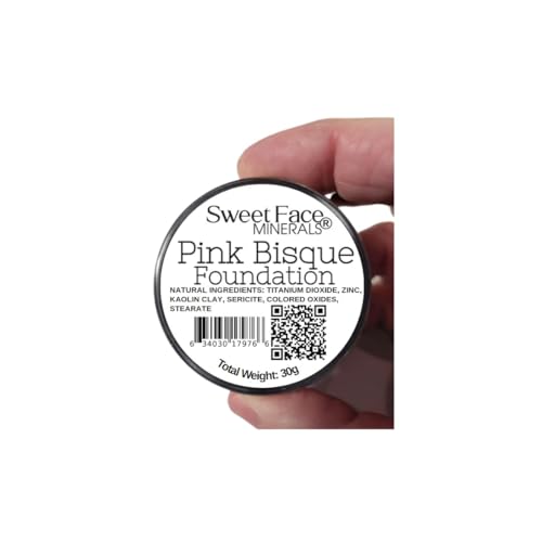 PINK BISQUE FOUNDATION (30g Full Size Sifter Jar) ? Matte Mineral Foundation ? Buildable Loose Powder Makeup for Soft Natural Coverage ? Sweet Face Minerals SPF 30