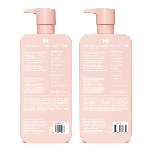 MONDAY Haircare Smooth Shampoo & Conditioner Set 27oz Pack of 2 for Frizz Control - Pink