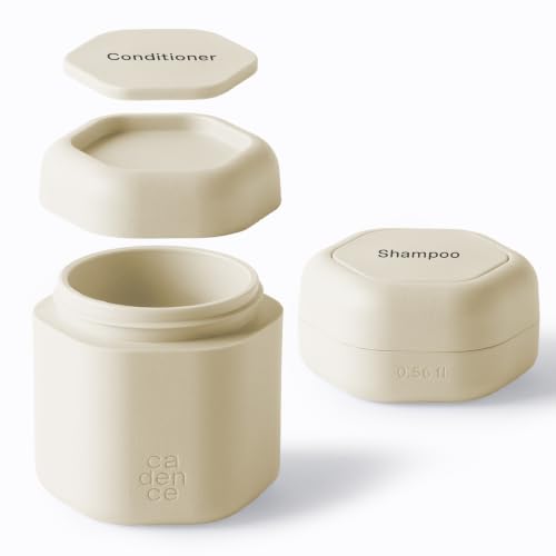 Travel Hair Care Containers Set of 2 - Sand Magnetic Shampoo & Conditioner Capsules