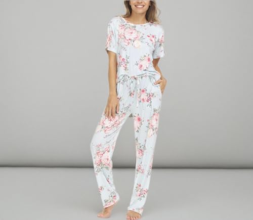 Women's Soft 2-Piece Pajama Set with Pockets & Drawstring