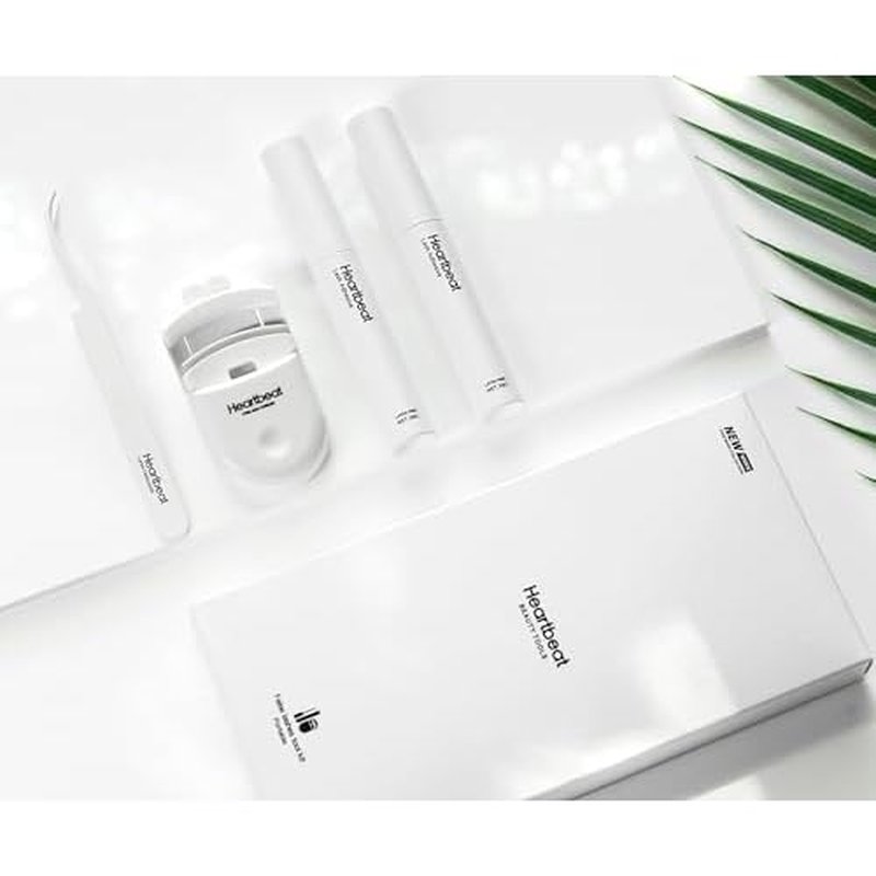 False Eyelash Glue Kit Waterproof No Irritation Latex Free Clear Eyelash Adhesive,Portable Eyelash Curler,Eyelash Tweezers,Professional Strip Fake Lashes Tool Kit (White-Kit)
