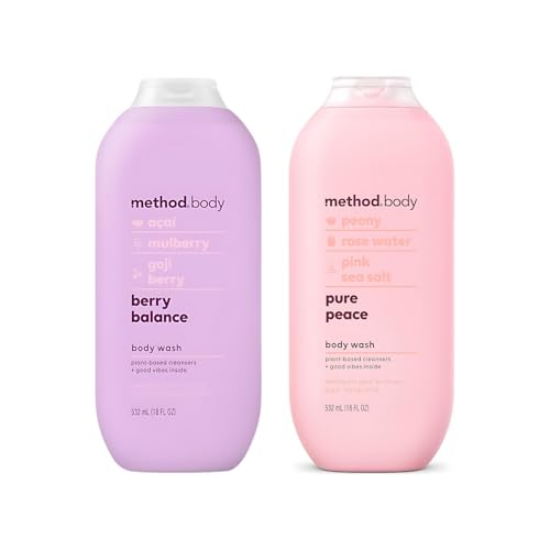 Method Body Wash Duo - Pure Peace + Berry Balance Moisturizing Shower Gels, 18 Fl Oz