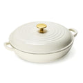 Carote 3.4QT White Enamel Cast Iron Dutch Oven with Lid