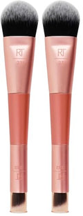 Dual Ended Foundation and Concealer Makeup Brush Pack of 2 - Flawless Coverage & Blending