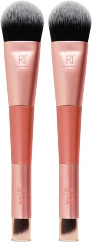 Dual Ended Foundation and Concealer Makeup Brush Pack of 2 - Flawless Coverage & Blending