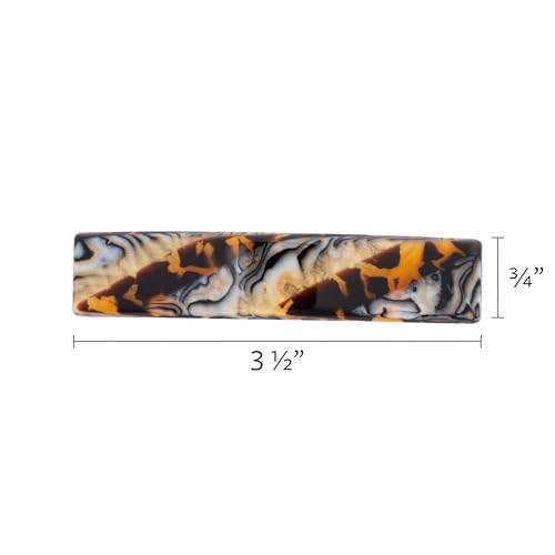 Lasco France Luxe Earthy Stone French Barrette for Thin Hair - Elegant Hair Clips