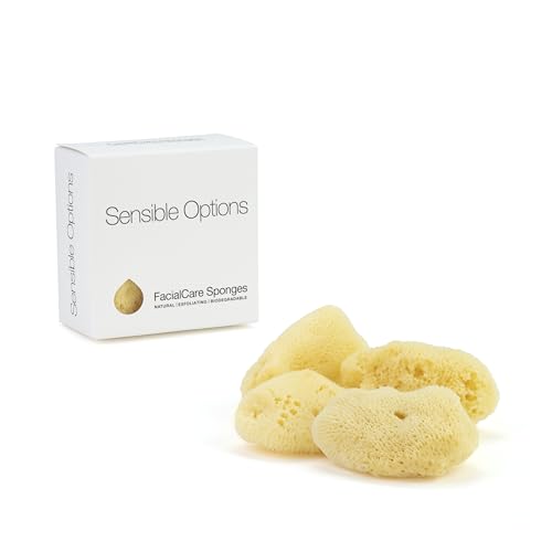 FacialCare Exfoliating Sponge, for A Deep Down Facial Scrub. Natural, Hypoallergenic, Zero Waste. Premium Mediterranean Sea Sponges. (Golden Yellow, Cardboard Box)