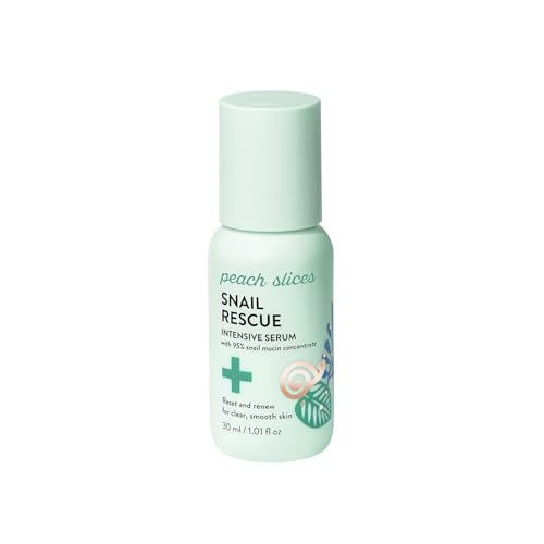 Peach Slices - Snail Rescue Intensive Serum (1.01 oz) - 95% Snail Mucin Concentrate - Reset, Renew & Smooth - Birch Juice, Hyaluronic Acid & Cica - Vegan & Cruelty Free - Korean Skin Care & Beauty