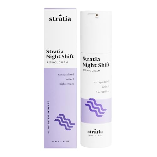 Stratia Night Shift Retinol Cream ? Age-Defying Face Moisturizer for Smooth, Radiant Skin, Hydrating & Gentle Lotion for All Skin Types, 1.7 Fl Oz