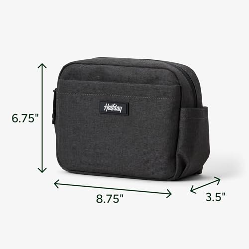 Halfday Sidecar Toiletry Bag | Travel Organizer for Men & Women with Waterproof Pouch, Mesh Pockets, Toothbrush Holder, Hanging Loop (Lightweight, Durable, Water-Resistant), Shadow