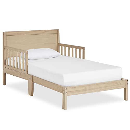 Toddler Bed with Safety Rails - Dream On Me Brookside 3-in-1, Vintage White Oak