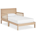 Toddler Bed with Safety Rails - Dream On Me Brookside 3-in-1, Vintage White Oak