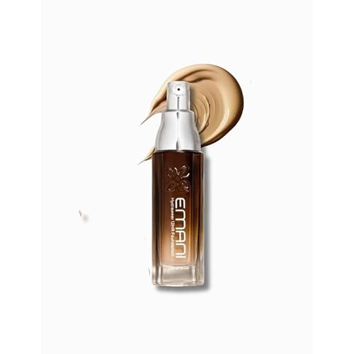 Emani HydraWear Brightening Foundation ? Buildable Coverage, Safe for Sensitive Skin ? Long-Lasting Hydration, Hyaluronic Acid, Silicone Free, Vegan and Cruelty-Free, Golden Amber