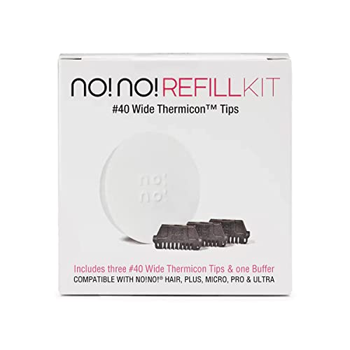 Hair Removal Refill Tips Pack for Legs, Back, Arms & Chest - Wide Tip (3 Count)
