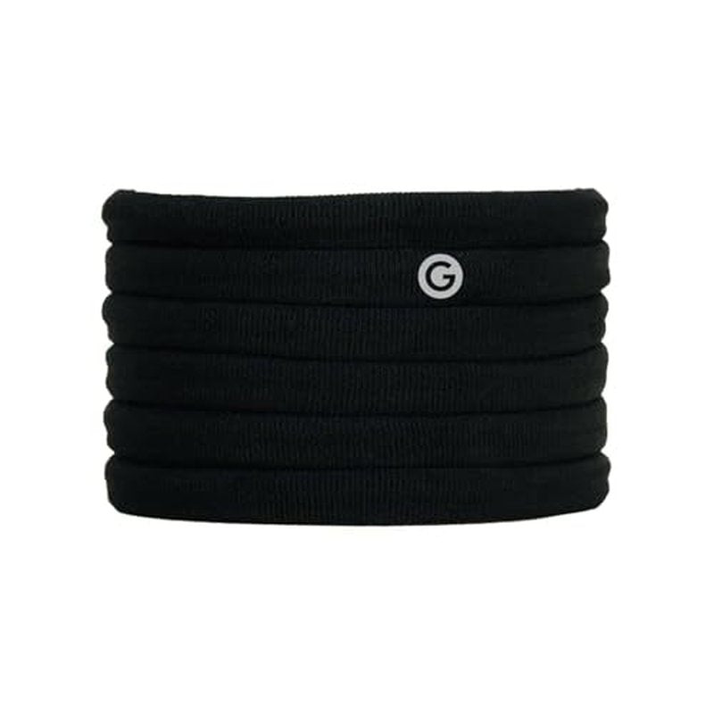 Gimme Beauty - Long & Curly Fit Hair Ties - Black Onyx - Damage Free Hair Ties - Seamless Microfiber Elastics - Long & Curly Hair Accessories - No Snagging, Dents, or Breakage (6 Count)