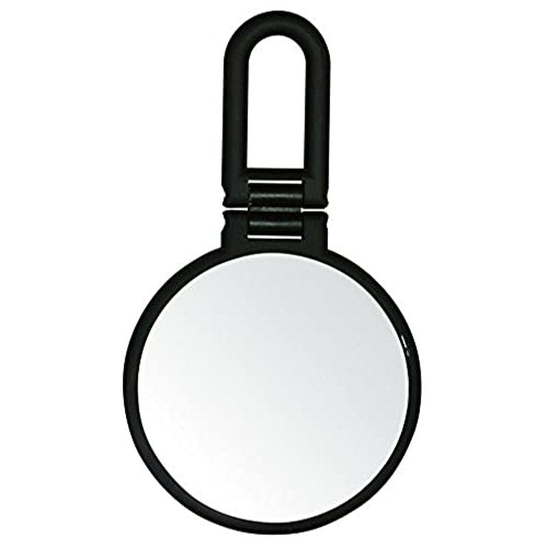 Danielle Folding Makeup Mirror with Handle/Stand, 10X Magnification, Midnight Matte