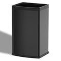 25L Stainless Steel Square Trash Can - Large Capacity Kitchen Waste Bin - Black