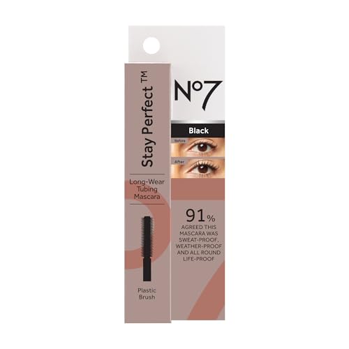 No7 Stay Perfect Mascara ? Smudge-Free, Long-Lasting Volume Up to 24 Hours with Straight Brush ? Rain & Tear-Proof (7ml)