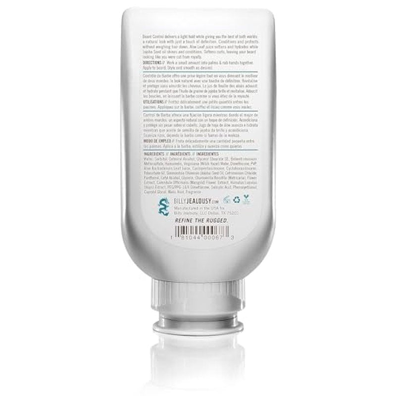 Billy Jealousy Beard Control Leave In Beard Conditioner for Men with Aloe Leaf Juice and Jojoba Seed Oil, Softens Hair and Skin, Light Hold with Matte Finish