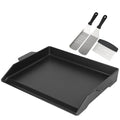18.6 x 14 Inch Cast Iron Gas Grill Griddle with Spatula Set - Universal Flat Top