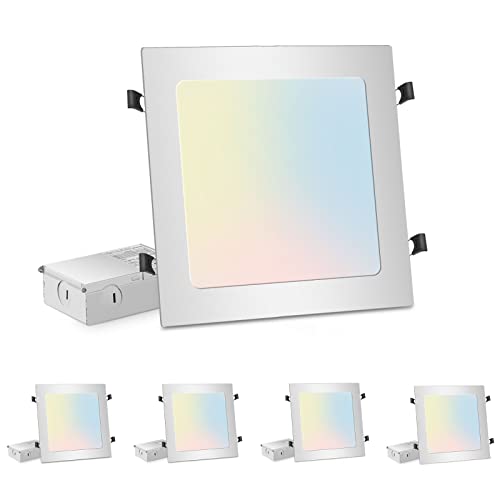 White 11-Inch Square Recessed LED Light Pack - Dimmable 3 CCT, 2200 Lumens