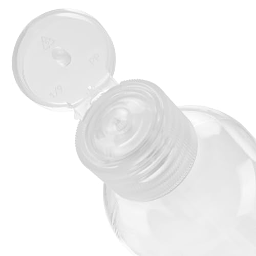 MOUYAT 50 Pack 4oz Clear Plastic Travel Bottles with Flip Cap, Refillable 120ml Containers for Toiletries & Lotion