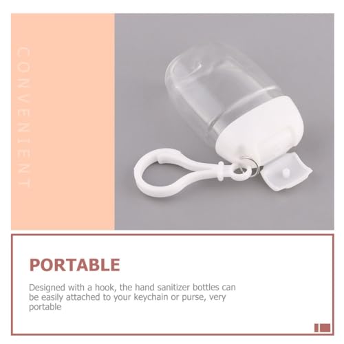 7x4cm Transparent Refillable Travel Bottles with Hook, 4 Pack