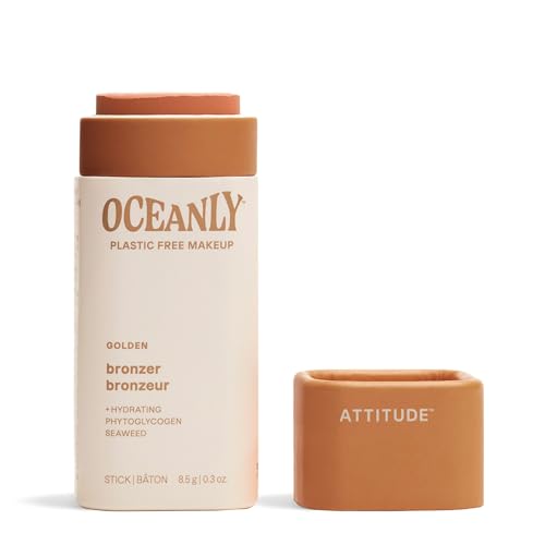 BIO SPECTRA ATTITUDE Oceanly Plastic-Free Lightweight Bronzer Stick - Golden, Vegan & Cruelty-Free, 0.3 Oz